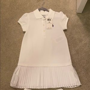 White polo dress 24 months with pleated he…